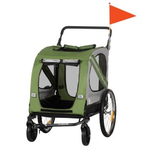Cykelanhænger / Jogger Hund 20 kg. Grøn - Image 2